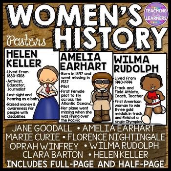 womens history month posters  teaching  learners tpt