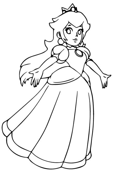 coloring pages princess peach pin  coloring pages  kids