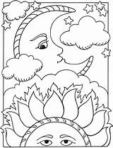 Sun Trippy Drawing Coloring Pages Moon Getdrawings sketch template