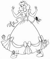 Cinderella Coloring Pages Printable Disney Kids sketch template