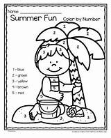 Summer Number Color Fun Printables Pages Subject Activities Worksheets sketch template
