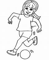 Football Coloring Girl Playing Pages Soccer Print Sheets Topcoloringpages sketch template