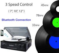 sbt pc bt  speed turntable  stereo speakers built  bluetooth function ebay