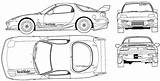 Mazda Rx Blueprints Fd3s Rx7 Sketch Car Veilside Combat Drawing 1999 Coupe Views Scheme Templates Foto Outlines Click sketch template