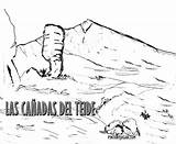 Canarias Colorear Islas Teide sketch template