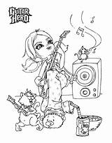 Coloring Guitar Hero Jadedragonne Pages Deviantart Choose Board Girl Adult sketch template