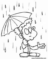 Coloring Pages Spring Rain Rainy Umbrella Kids Printable Clipart Season Sheets Weather Drops Outline Drawing Color Clip Boy Monsoon Prepared sketch template