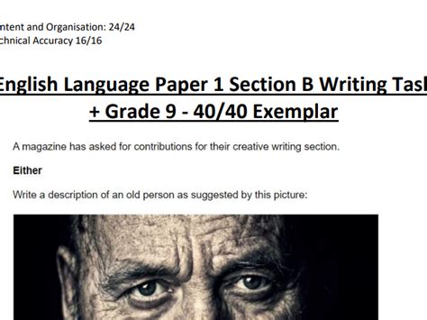 gcse english language paper  creative writing  grade  exemplar