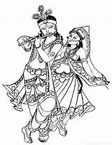 Radha Hindu Lord Janmashtami Colouring Outline Flute Sketches Tracing Goddess Saraswati Shiva Hinduism Divine Ganesha Indusladies Shri Arty Crafty Vishnu sketch template