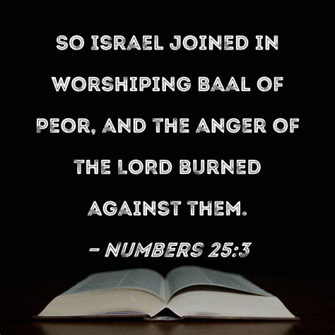 Numbers 25 3 So Israel Joined In Worshiping Baal Of Peor And The Anger