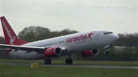 corendon airlines europe   takeoff groningen airport eelde youtube