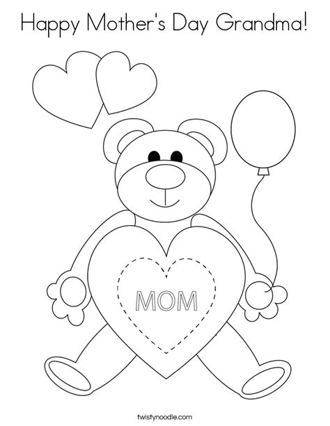 happy mothers day grandma coloring page twisty noodle