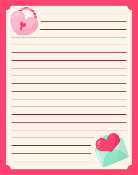 printable love letter stationery template printable templates