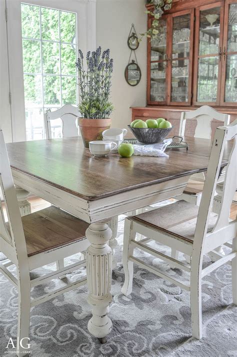 antique dining table updated  chalk paint anderson grant
