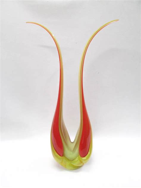 Sold Price Art Glass Selva Leaf Vase By Ed Branson In Red An