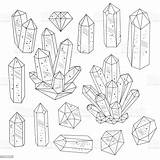 Crystals Gemstones Kristalle Dibujo Cristais Edelsteine Minerals Cristales Fikirevreni sketch template