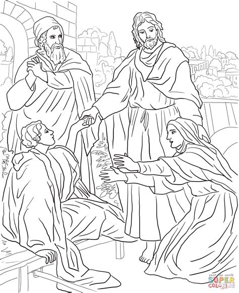 jesus raises lazarus coloring page coloring home