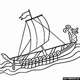 Viking Ship Coloring Boat Pages Longboat Battleship Submarine Drawing Outline Color Sailboat Printable Pirate Rocket Boats Transport Outlines Speedboat Water sketch template