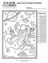 Worksheet Space Kindergarten Worksheets Planets Color Number Stars Printable Learning Kids Pdf Math Dinosaur sketch template
