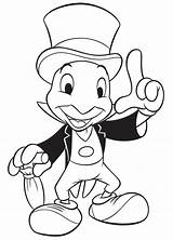 Pinocchio Jiminy Grilo Falante Pinocho Colorear Grillo Desenho Personnages Contes Colouring Disegno Tudodesenhos Geppetto Parlante Clipground Salvato Tattoo sketch template