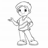 Boy Drawing Standing Realistic Sketch Getdrawings Person sketch template