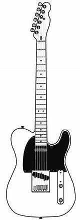 Telecaster Drawing Guitar Tattoo Fender Outline Drawings Paintingvalley sketch template
