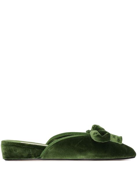 olivia morris at home daphne velvet slippers farfetch
