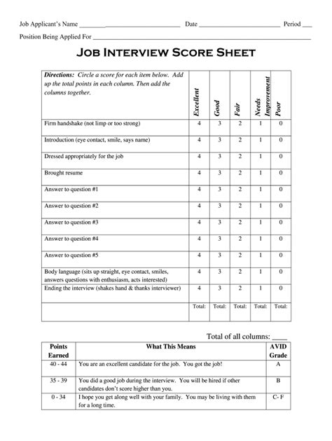 interview marking sheet comments   fill  sign printable template   legal