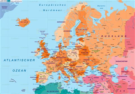karte von europa politisch region welt atlasde