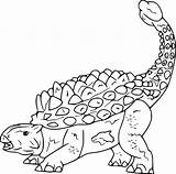 Coloring Dinosaur Ankylosaurus Originated Cretaceous Genus Asia sketch template