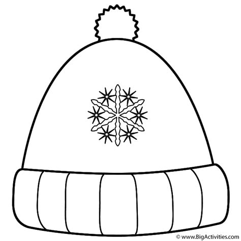 winter hat  snowflakes coloring page clothing