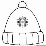 Hat Coloring Winter Clothing Snowflakes Hats Print sketch template