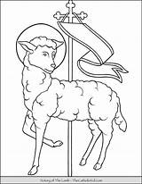 Lamb Victory Thecatholickid Kids Printable sketch template