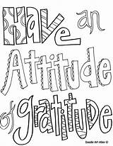 Gratitude Attitude Coloring Pages Sheets Kids Journal Colouring School sketch template