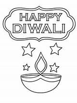 Diwali Cards Happy Coloring Printable Card Print sketch template