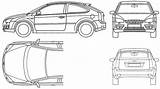 Focus Ford Blueprints Blueprint 2005 Hatchback Sedan Car Bil Parts Tegning Source sketch template