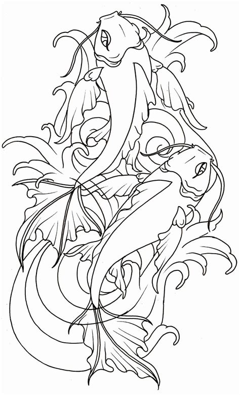 koi fish coloring page awesome pin  annie boutelle  tattoos  love