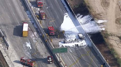 tanker truck explodes   freeway  bell kabc