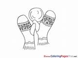 Coloring Christmas Mittens Pages Sheet Title sketch template