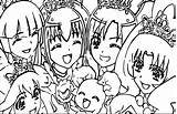 Glitter Force Coloring Pages Girls Doki Happy Wecoloringpage Template Popular Cartoon sketch template