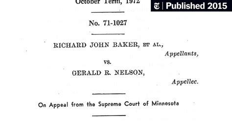 Baker V Nelson The Legal Briefs The New York Times