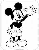 Mickey Mouse Coloring Pages Waving Disney Disneyclips Misc sketch template