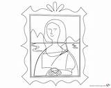 Mona Lisa Coloring Pages Clipart Printable Kids Template Sheet Drawing Sketchite Adults Bettercoloring sketch template