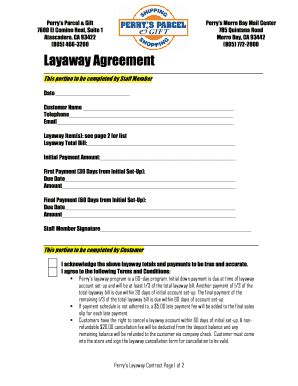 layaway policy  form fill   sign printable  template