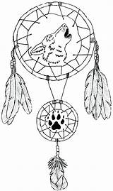Dream Catcher Coloring Pages Wolf Kids sketch template