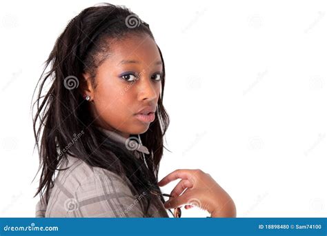 young cute black woman stock photo image  female eyes
