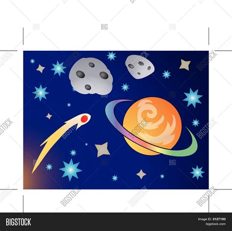 galaxy stars planets vector photo  trial bigstock