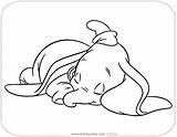 Dumbo Coloring Pages Sleeping Disney Baby Birijus Disneyclips Drawing sketch template