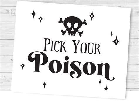 printable pick  poison halloween sign    etsy