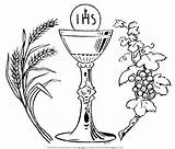 Communion Chalice Coloring Eucharist Pages First Drawing Clipart Wheat Printable Template Grapes Cup Getdrawings Color Sketch Wafer Drawings Grape Cross sketch template